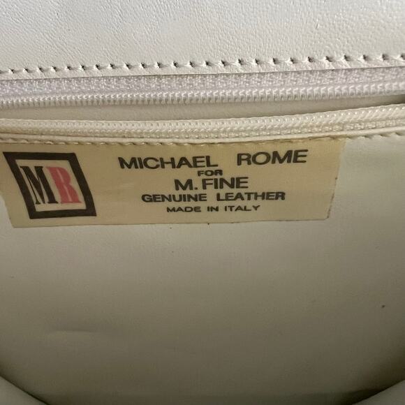 Vintage Michael Rome for M. Fine Italy Geometric Two-Tone Leather Shoulder Bag - Picture 4 of 9